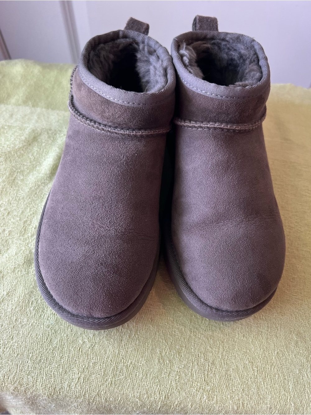 UGG Ultra Mini Suede Booties - Gray. Size 6 - Picture 6 of 10